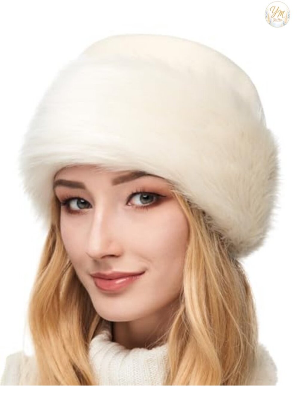Faux Fur Trim Fleece Pillbox Hat Winter Warm Breathable